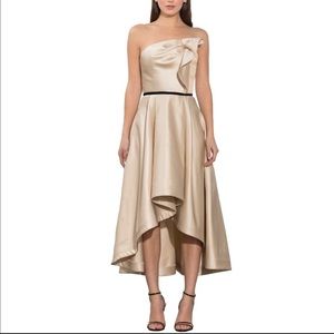 Shoshanna Amberose Strapless Satin High-Low Dress